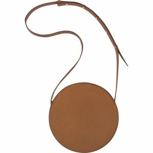 Minor History Full Moon Brown Leather Circle Purse